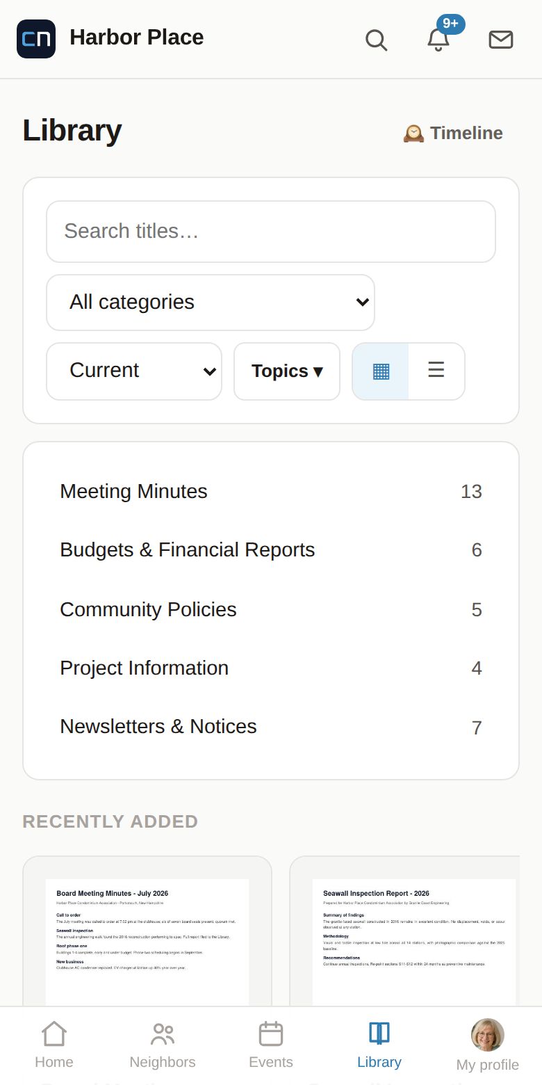 The Library on a phone: minutes, budgets, policies, all searchable